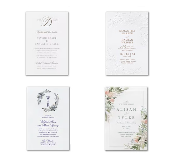 White Wedding Invitations